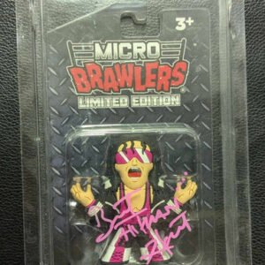 Bret Hart Micro Brawlers Figure Signed COA w/case