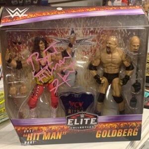 Bret Hart SIGNED w/Goldberg WWE Mattel Elite Action Figures (Comes w/COA)
