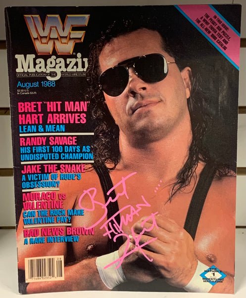Bret “The Hitman” Hart SIGNED WWF WWE Magazine (Comes w/COA)!!!