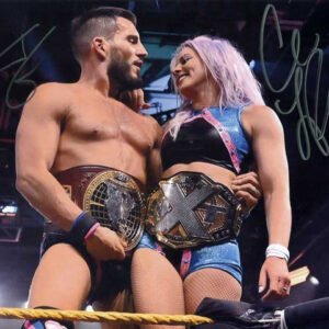 Johnny Gargano & Candice LeRae Dual Signed Photo COA