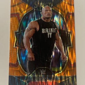 The Rock 2023 WWE Select ORANGE FLASH PRIZM Card